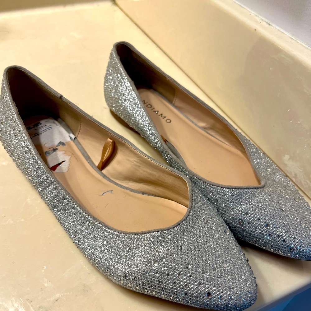 Andiamo Glittery Flats- Size 8 Very Sparkly!